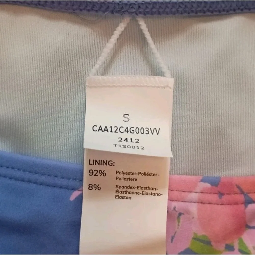Cupshe Blue Floral Bikini Set NWT Size S Lace Back‎ Twist Front Swimsuit